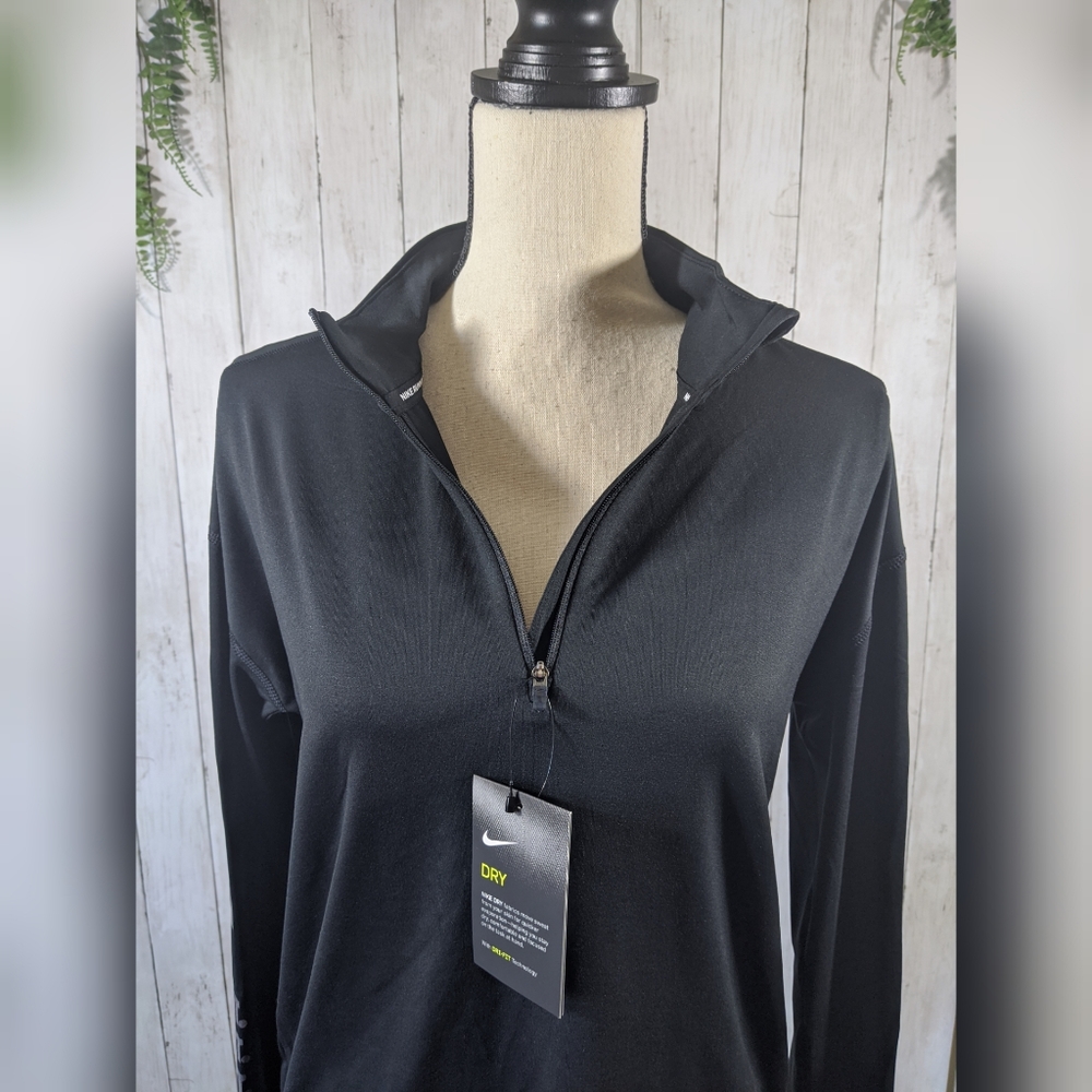 NEW NIKE running black half zip long sleeve sweate - Picture 6 of 8